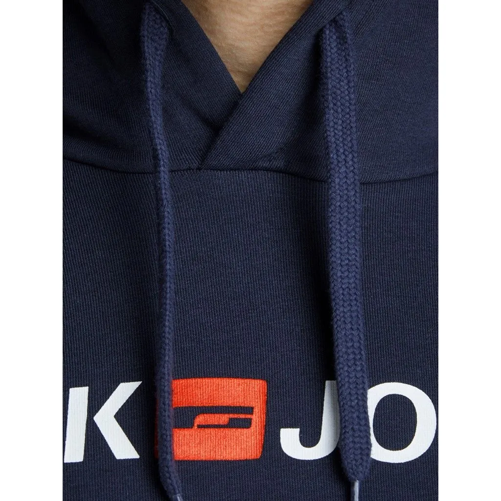 Jack & Jones Retro Logo Hooded Sweatshirts Navy Blazer