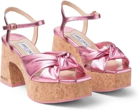 Jimmy Choo Heloise 95 wedge sandals Pink