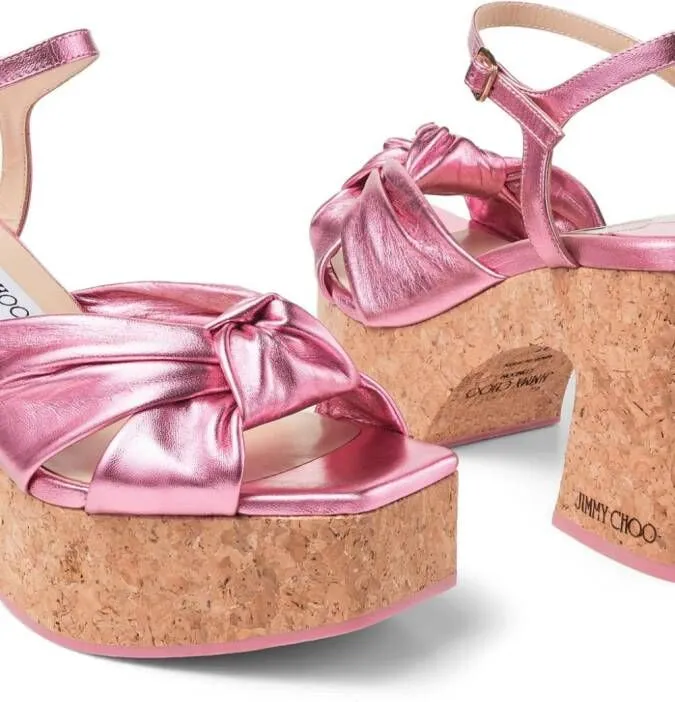 Jimmy Choo Heloise 95 wedge sandals Pink