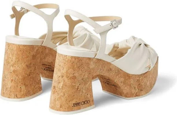 Jimmy Choo Heloise wedge 95mm sandals Neutrals