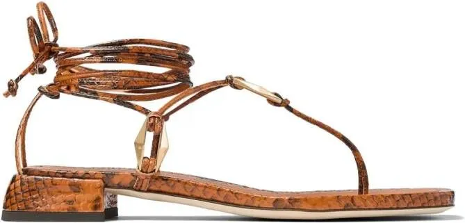 Jimmy Choo Onyxia leather sandals Brown