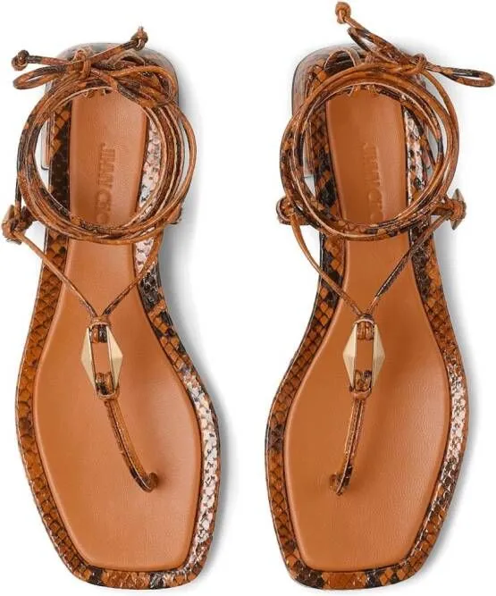 Jimmy Choo Onyxia leather sandals Brown