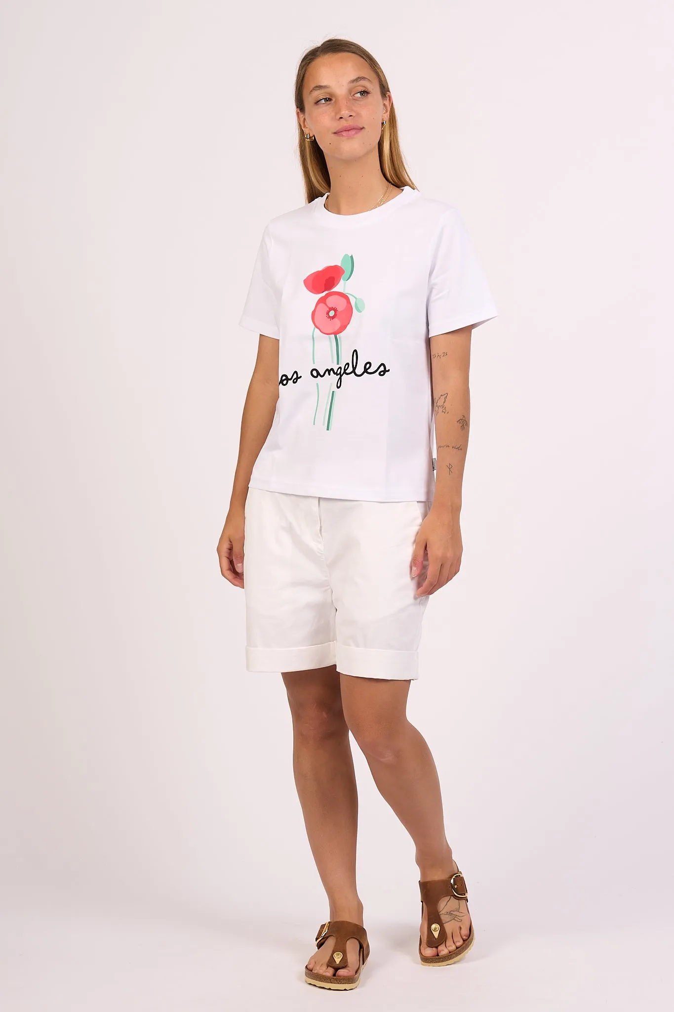 Ko Samui T-shirt Fleurs Bianco Donna