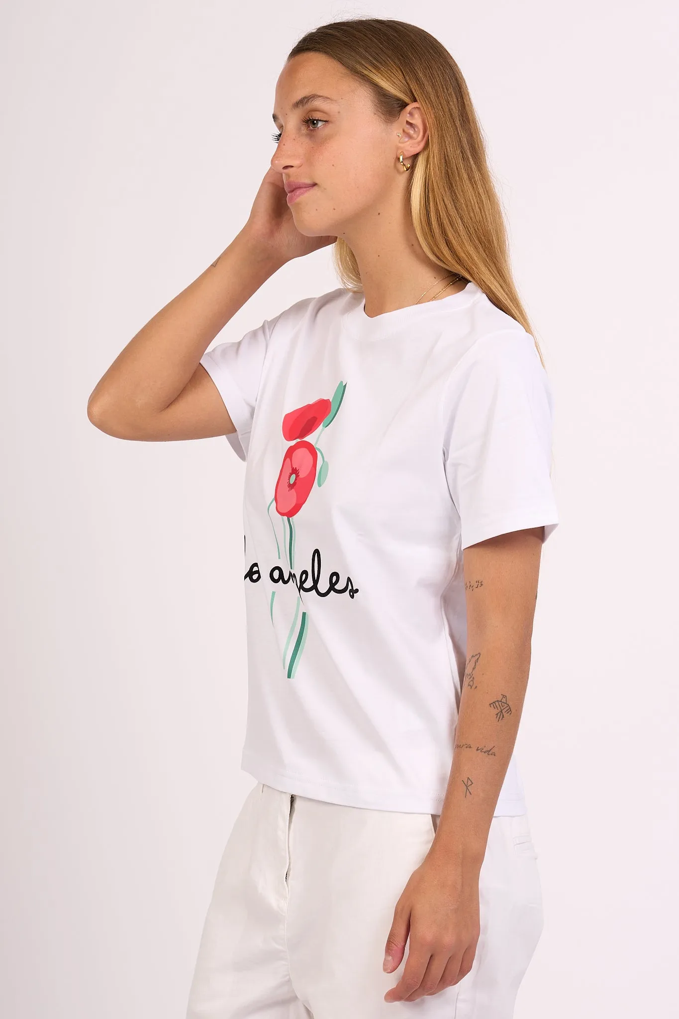 Ko Samui T-shirt Fleurs Bianco Donna