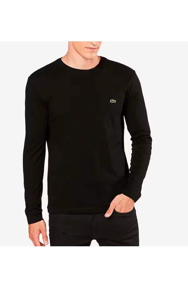 Lacoste Premium Pima L/S Logo Tee Black