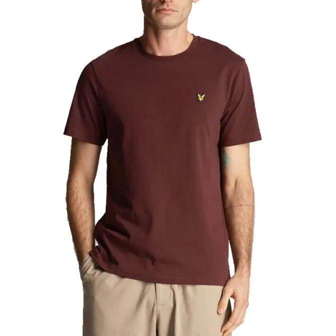 LYLE & SCOTT T-SHIRT PLAIN TS400 COURT BURGUNDY