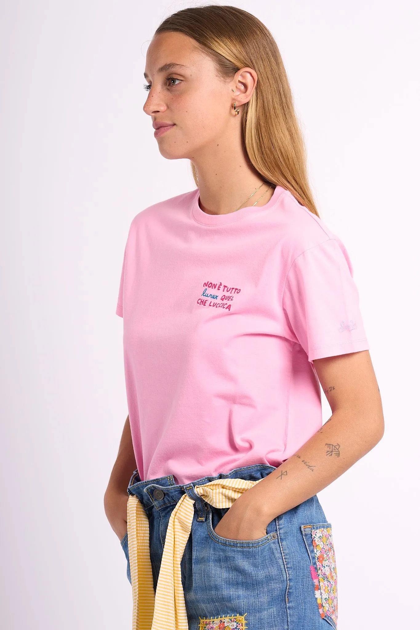 Mc2 Saint Barth T-shirt Non Lurex Rosa Donna