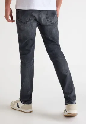 Mens Grey Stretch Slim Jeans