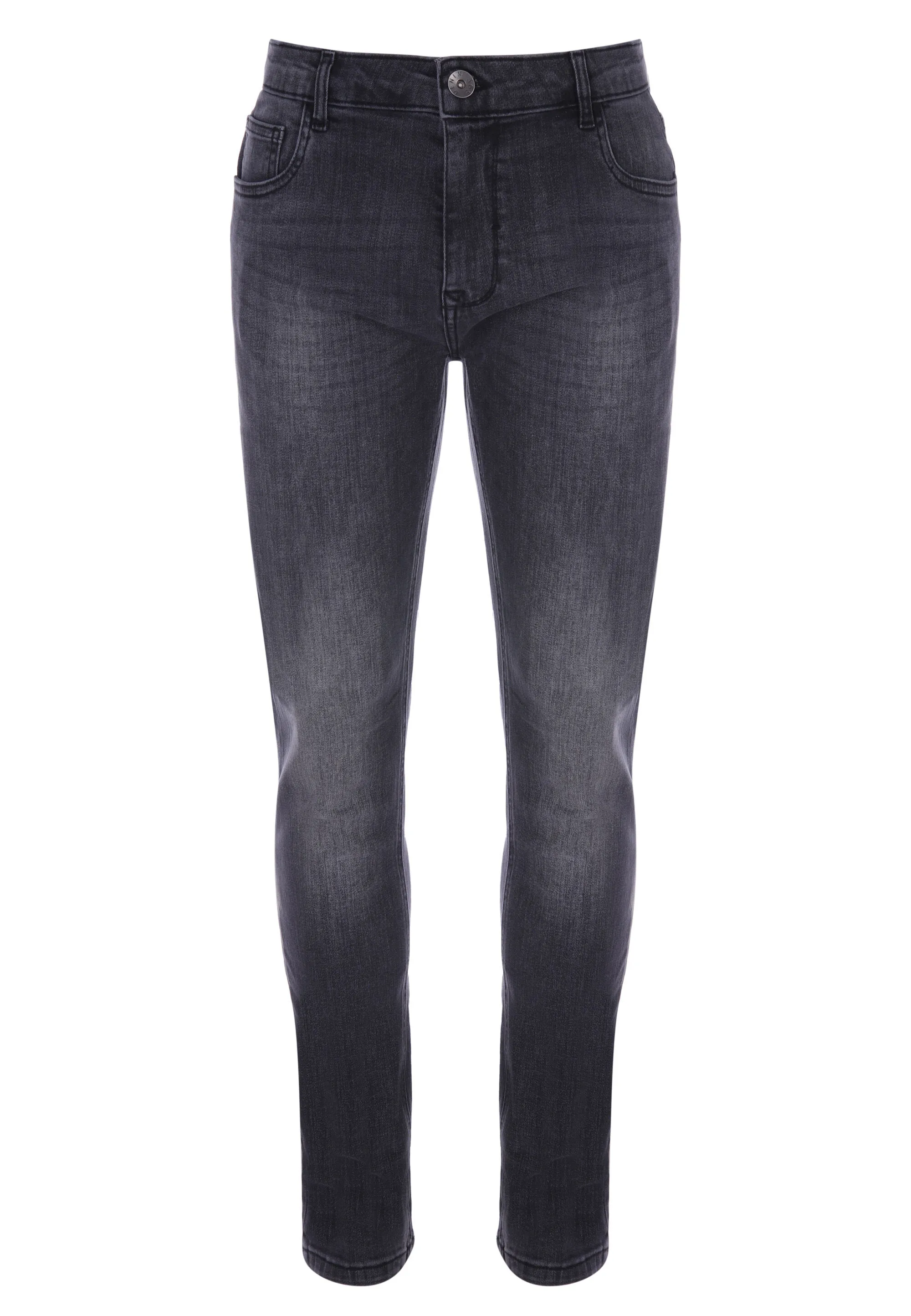 Mens Grey Stretch Slim Jeans