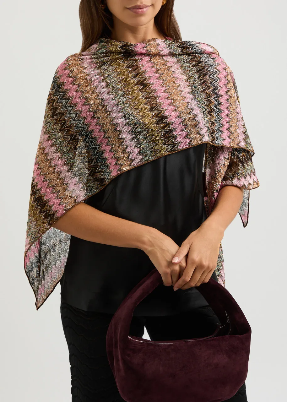 MISSONI Zigzag-intarsia fine-knit scarf  
                         
                     
                