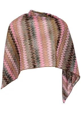 MISSONI Zigzag-intarsia fine-knit scarf  
                         
                     
                