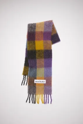 Mohair checked scarf