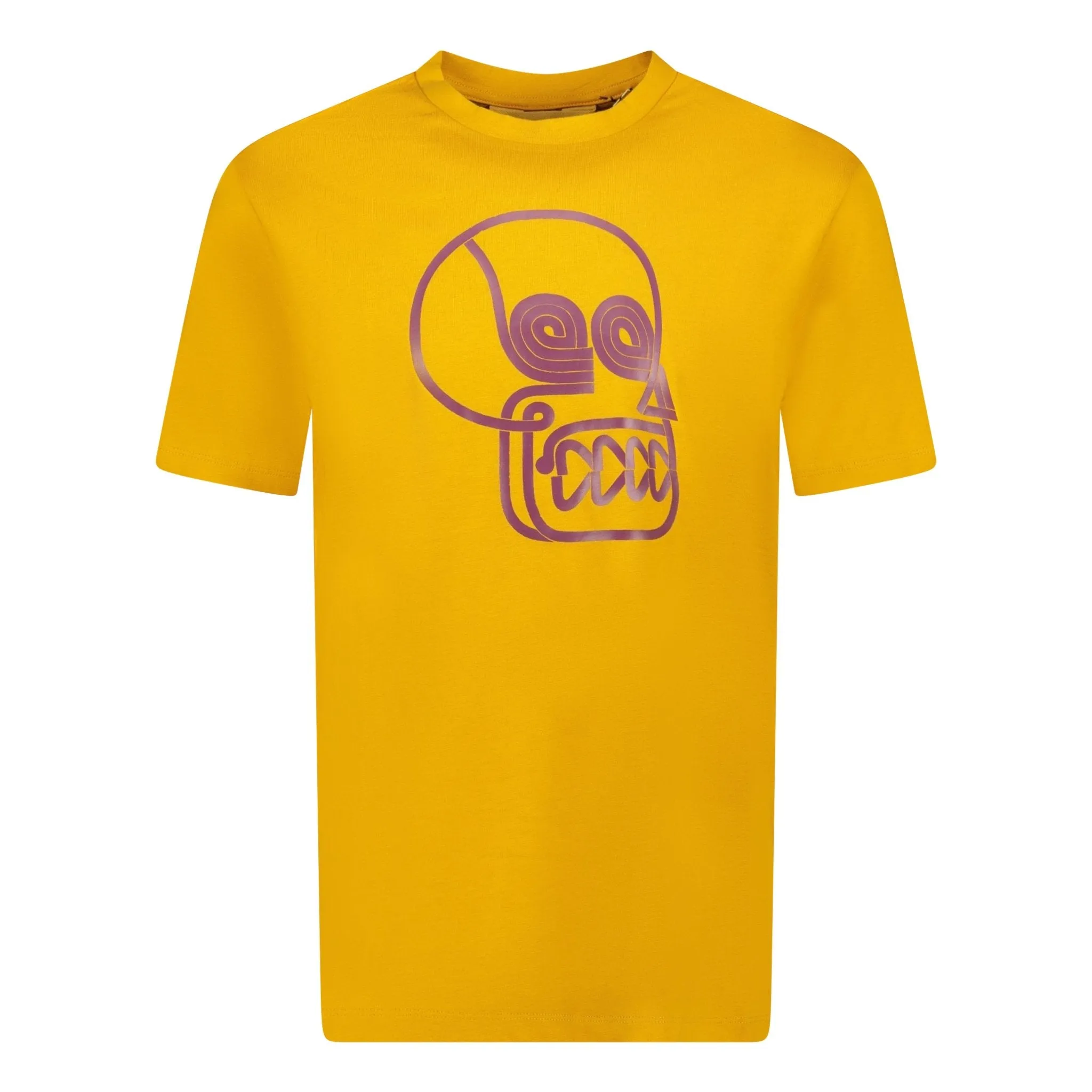 MONCLER Genius Skull Logo T-Shirt Yellow