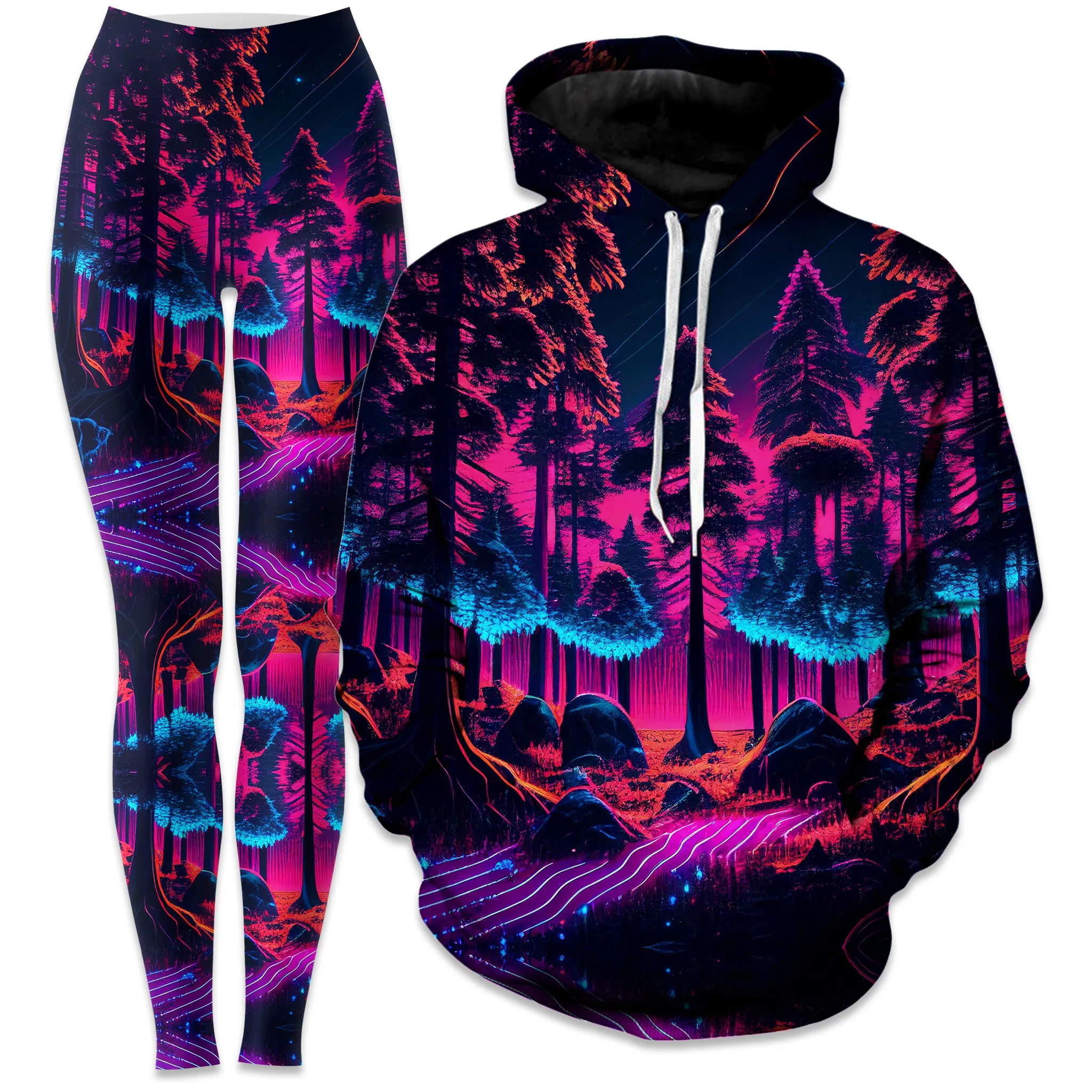 Neon Forest Hoodie and Leggings Combo