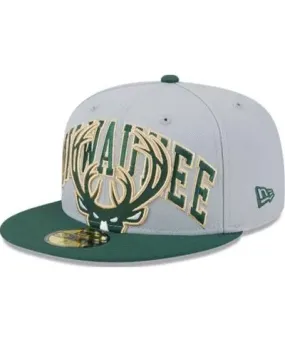 New Era Men's NBA Gray/Hunter Milwaukee Bucks Tip-Off Two-Tone 59FIFTY Fitted Hat