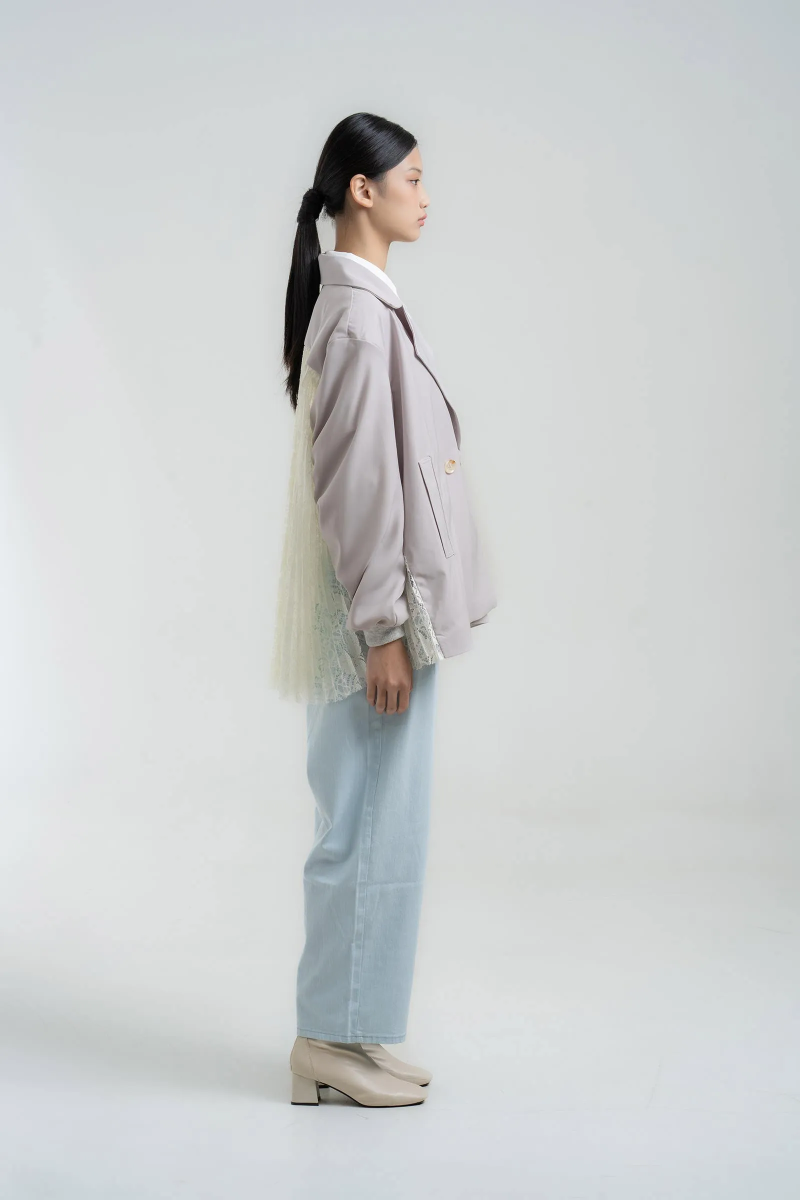 Off White Helena Outer with Back Pleats