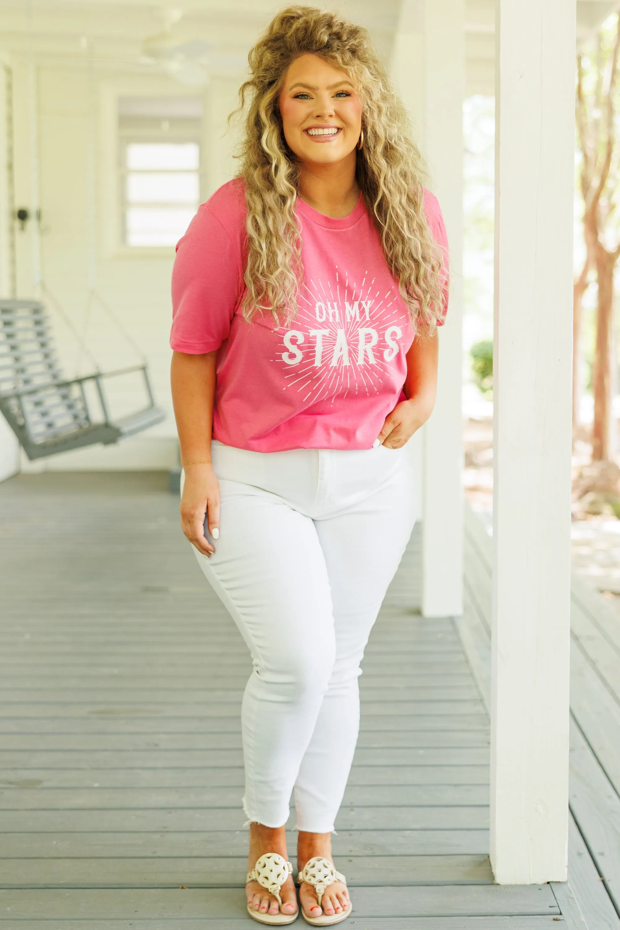 Oh My Stars Tee, Charity Pink