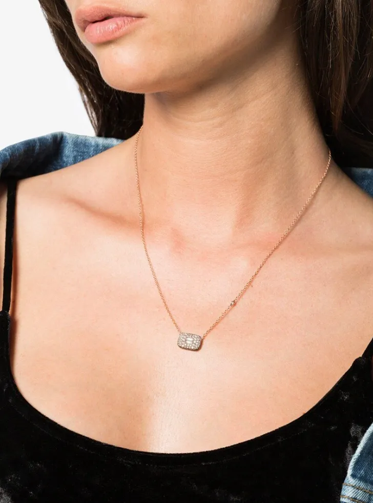 Pave Baguette Diamond Necklace