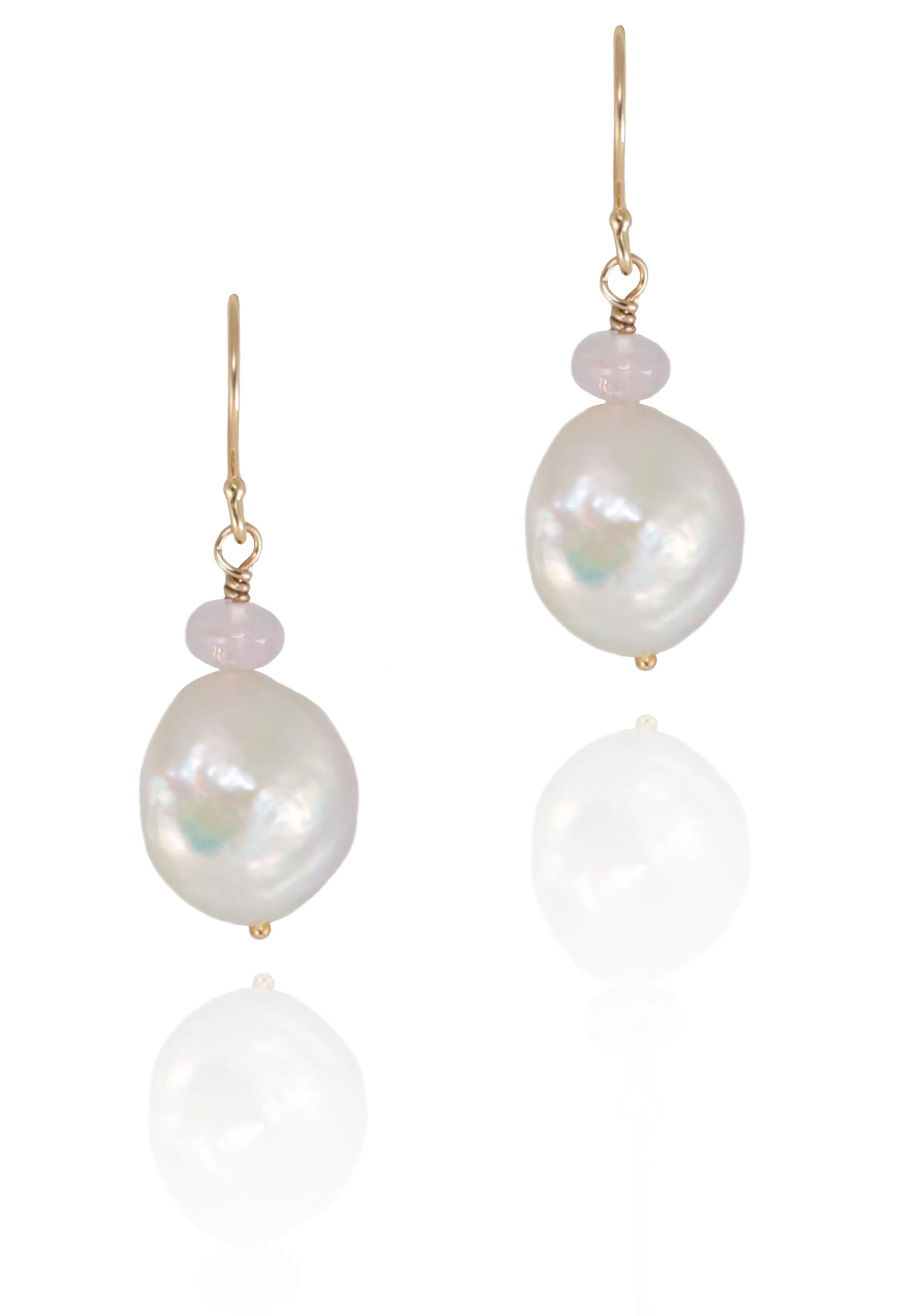 Penny Freshwater Pearl and Morganite Earrings