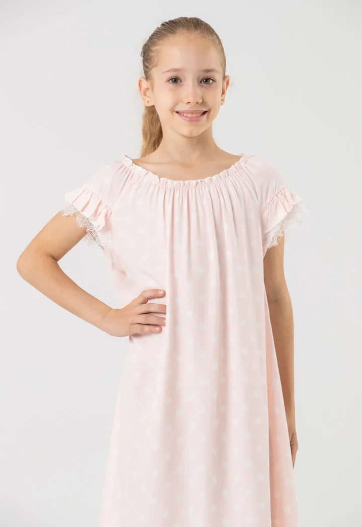 Polka Dots Ruffle Frill Sleep Dress