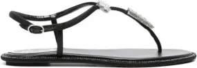 René Caovilla Katy crystal-embellished sandals Black