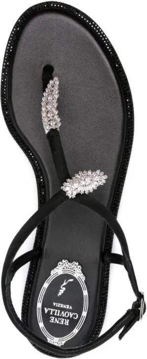 René Caovilla Katy crystal-embellished sandals Black