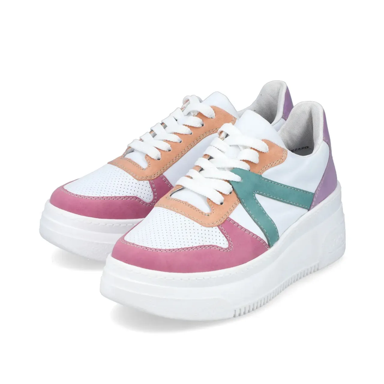 Rieker M7814-90 White Multicolor Platform Sneaker