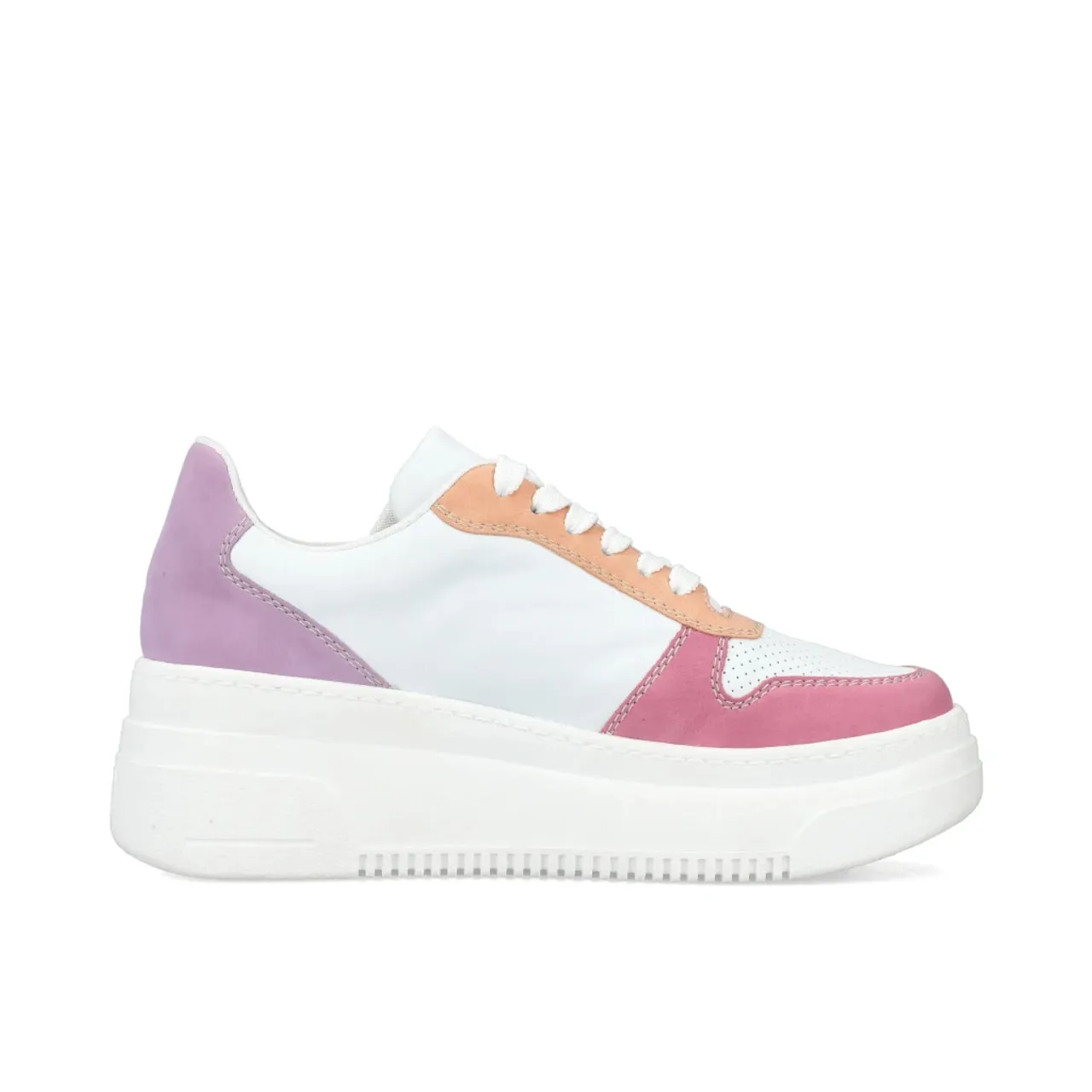 Rieker M7814-90 White Multicolor Platform Sneaker