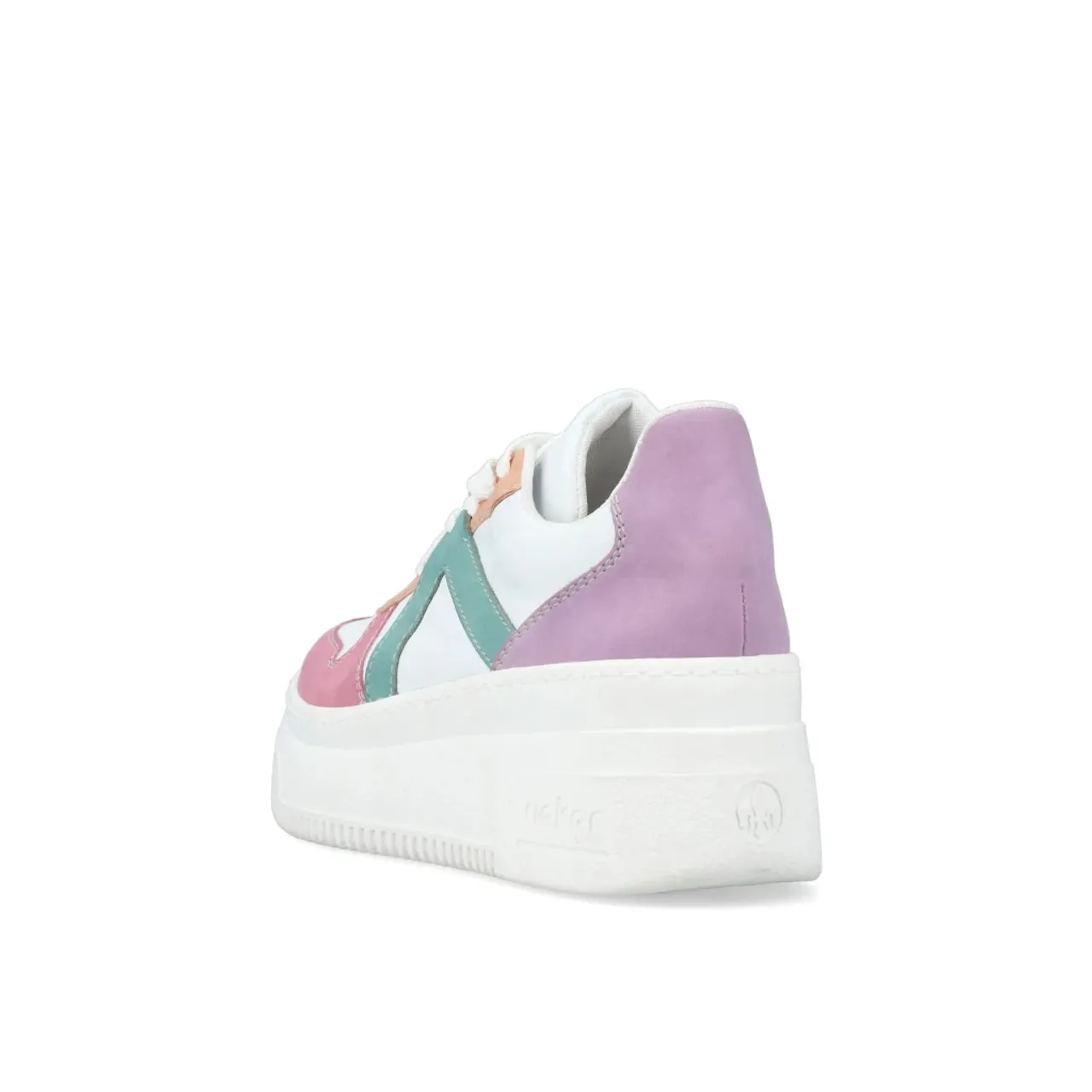 Rieker M7814-90 White Multicolor Platform Sneaker