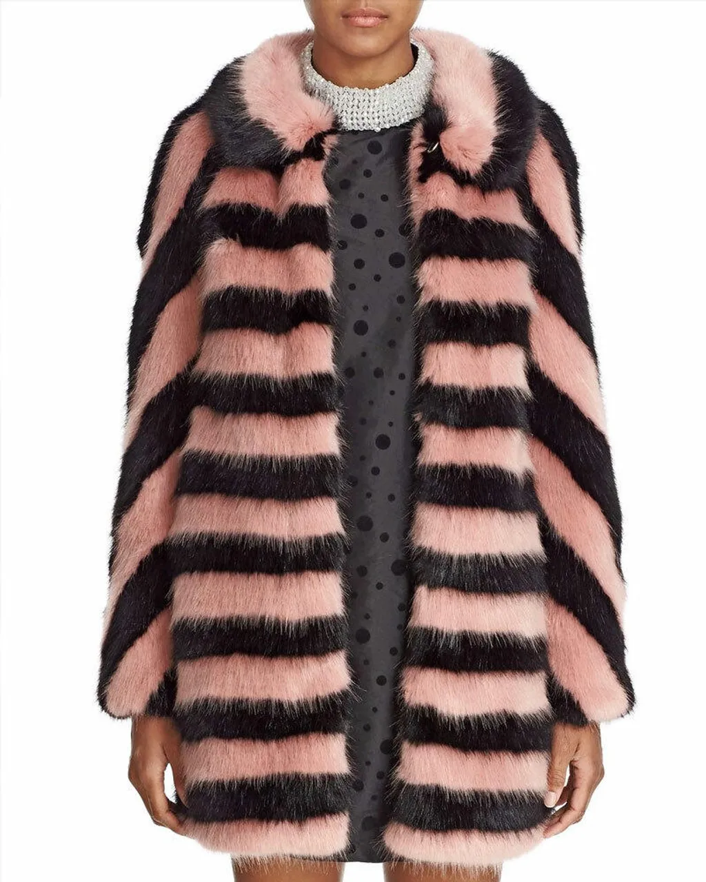 Riverdale S05 Jessica Stripped Fur Coat