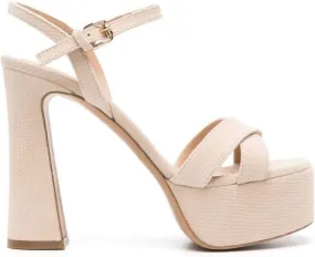 Roberto Festa Trink 130mm suede sandals Neutrals