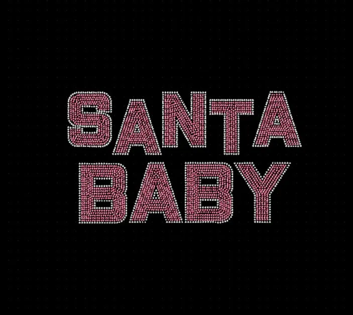 Santa Baby Block Rhinestone Transfer