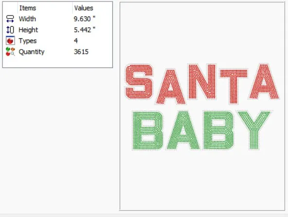 Santa Baby Block Rhinestone Transfer