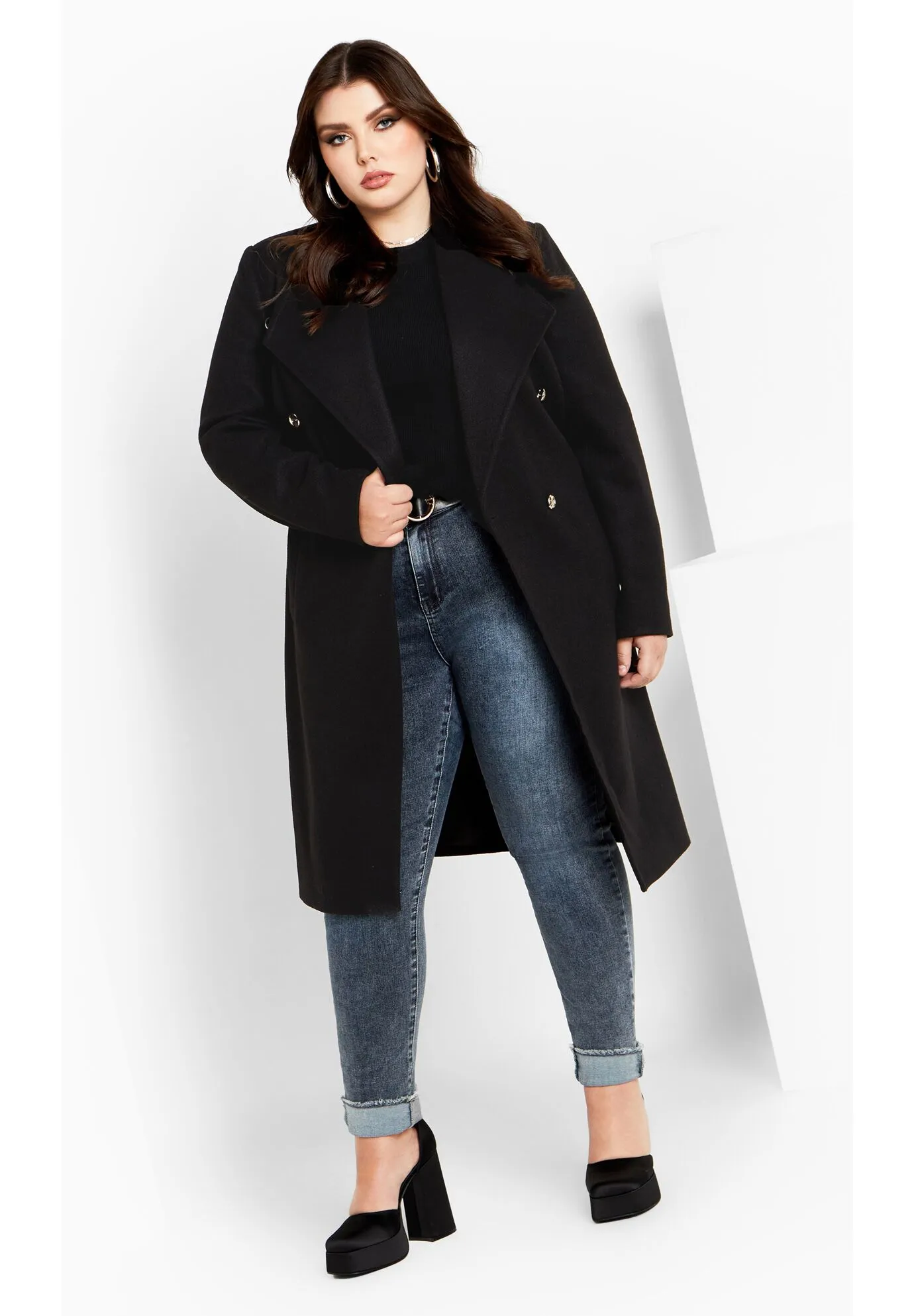 Sassy Military Coat - black