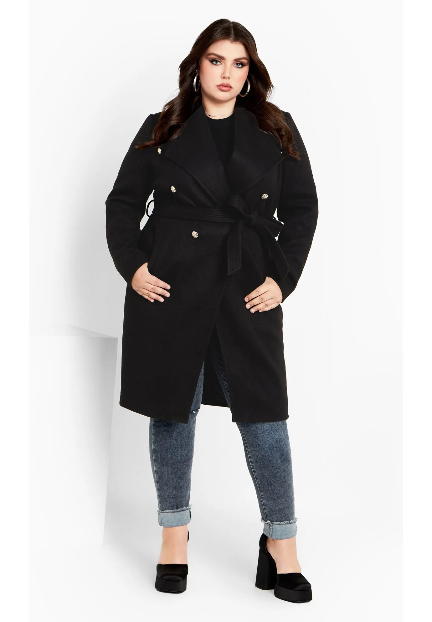 Sassy Military Coat - black