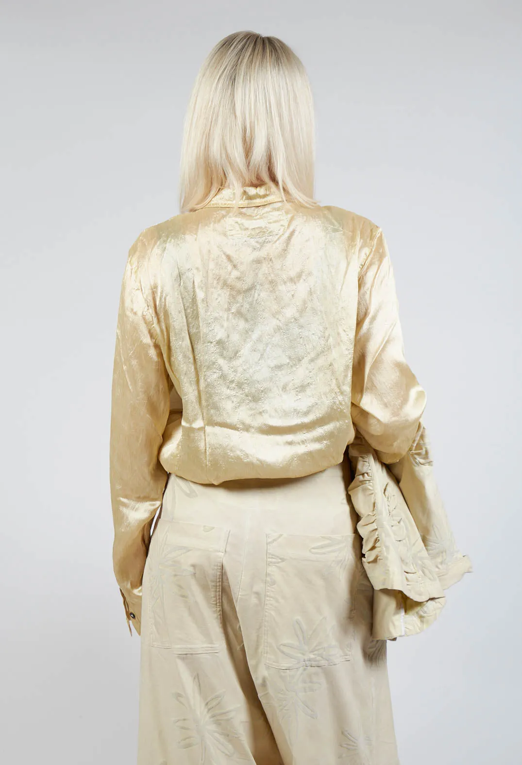 Satin Blouse in Wax Cloud