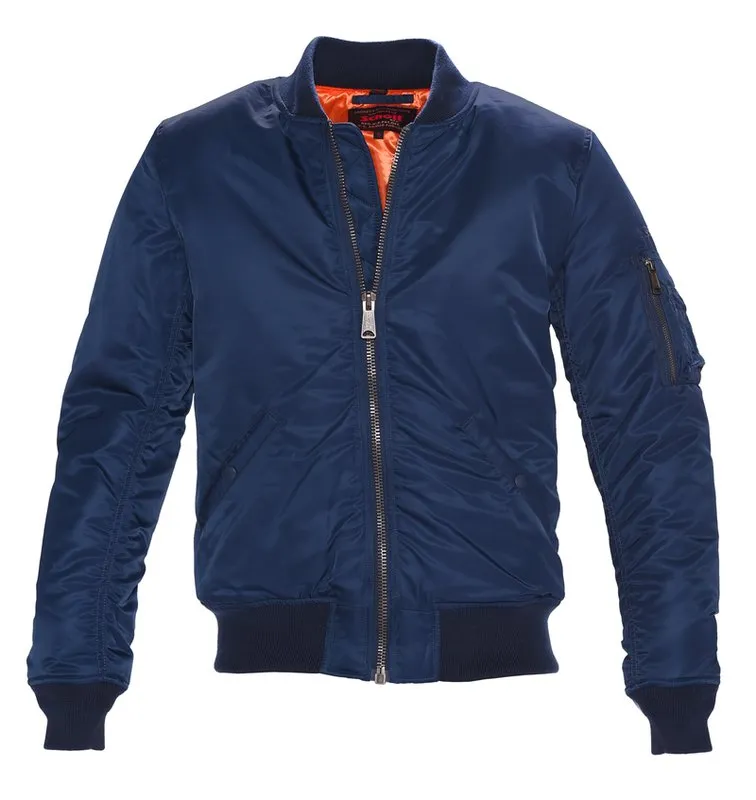 Schott N.Y.C NYLON FLIGHT JACKET SATIN MA -1 MENS- NAVY