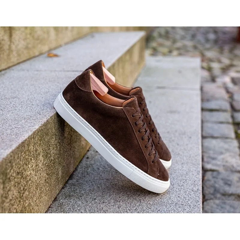 Skolyx Premium sneaker in dark brown suede