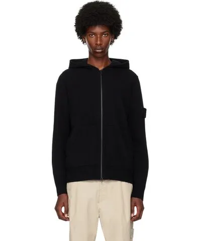 Stone Island Black Hooded Sweater