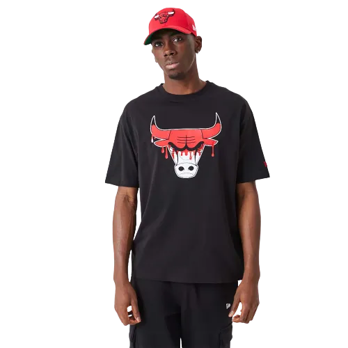 T-shirt Chicago NBA Drip Logo Bulls nera