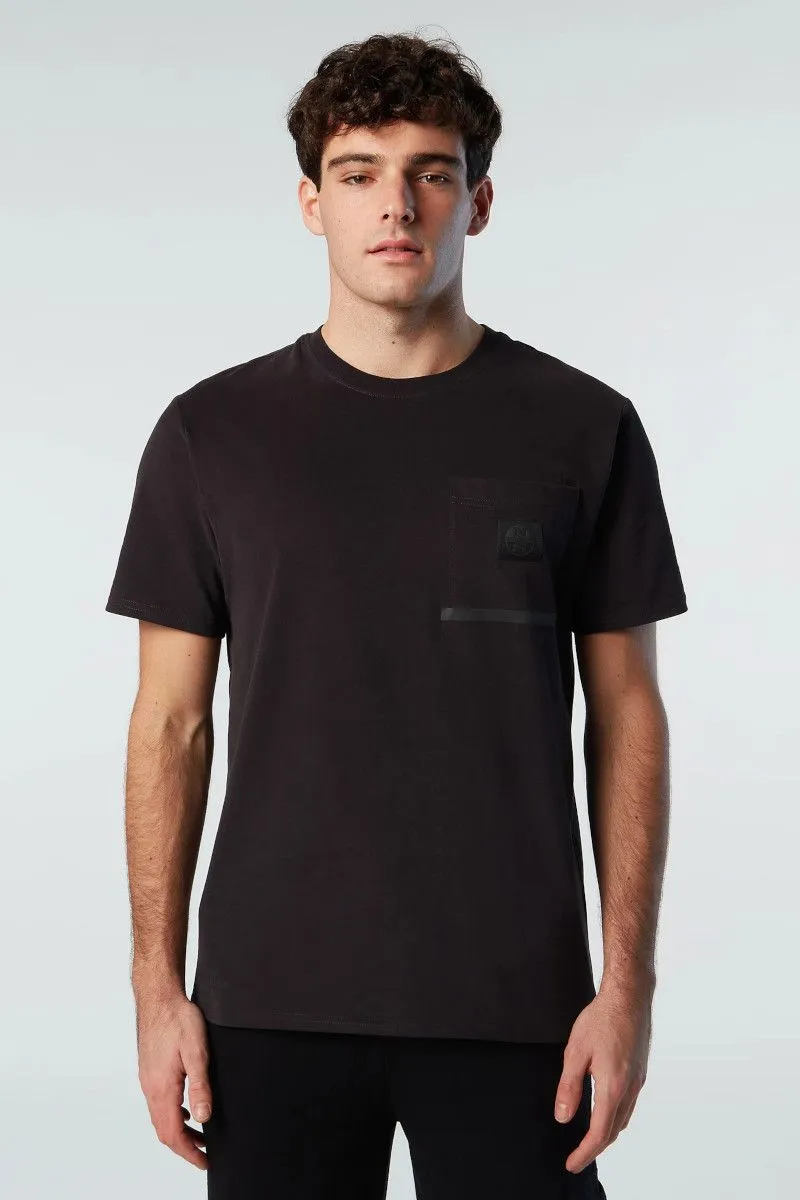 T-shirt con taschino uomo Nero