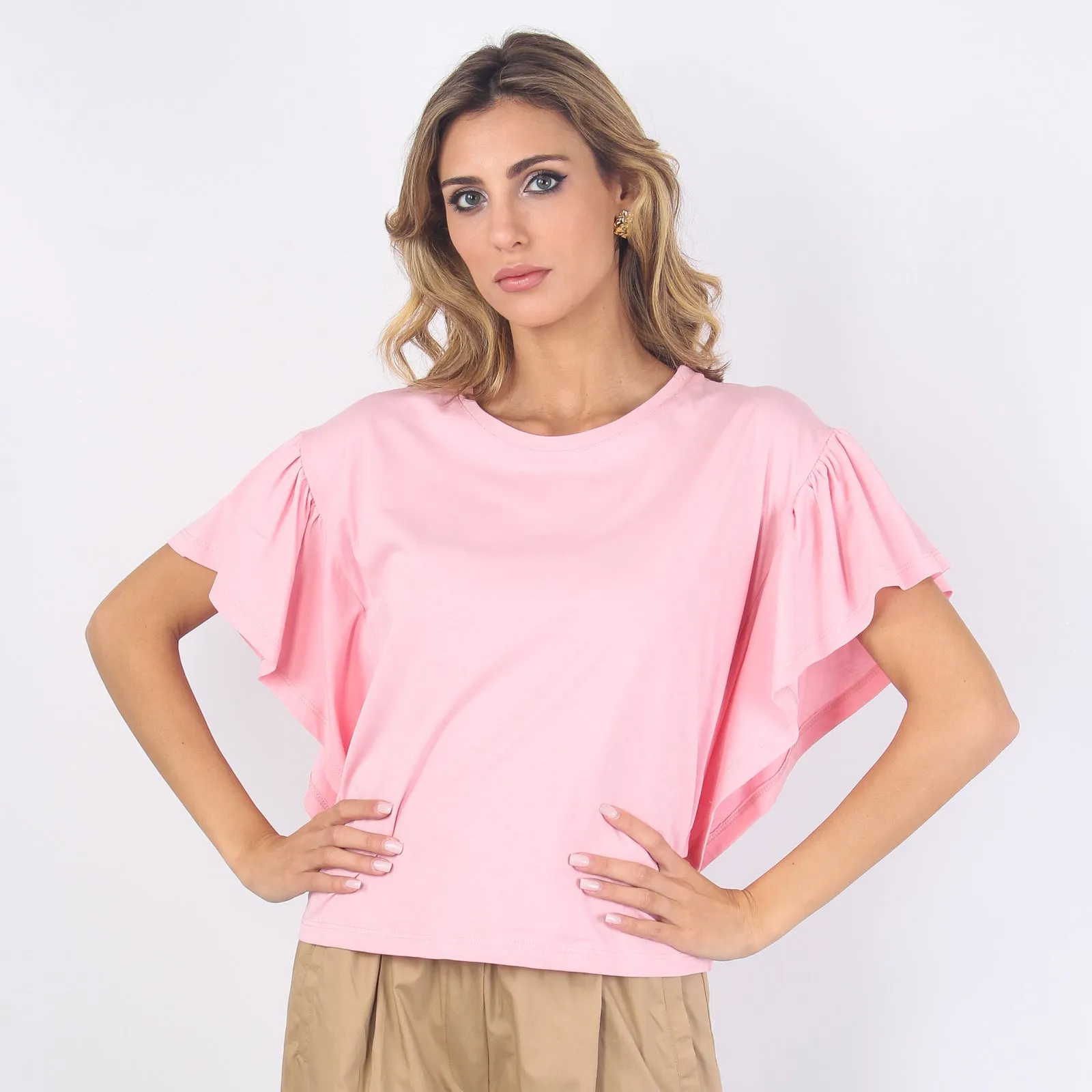 T-shirt Manica Ampia Rosa