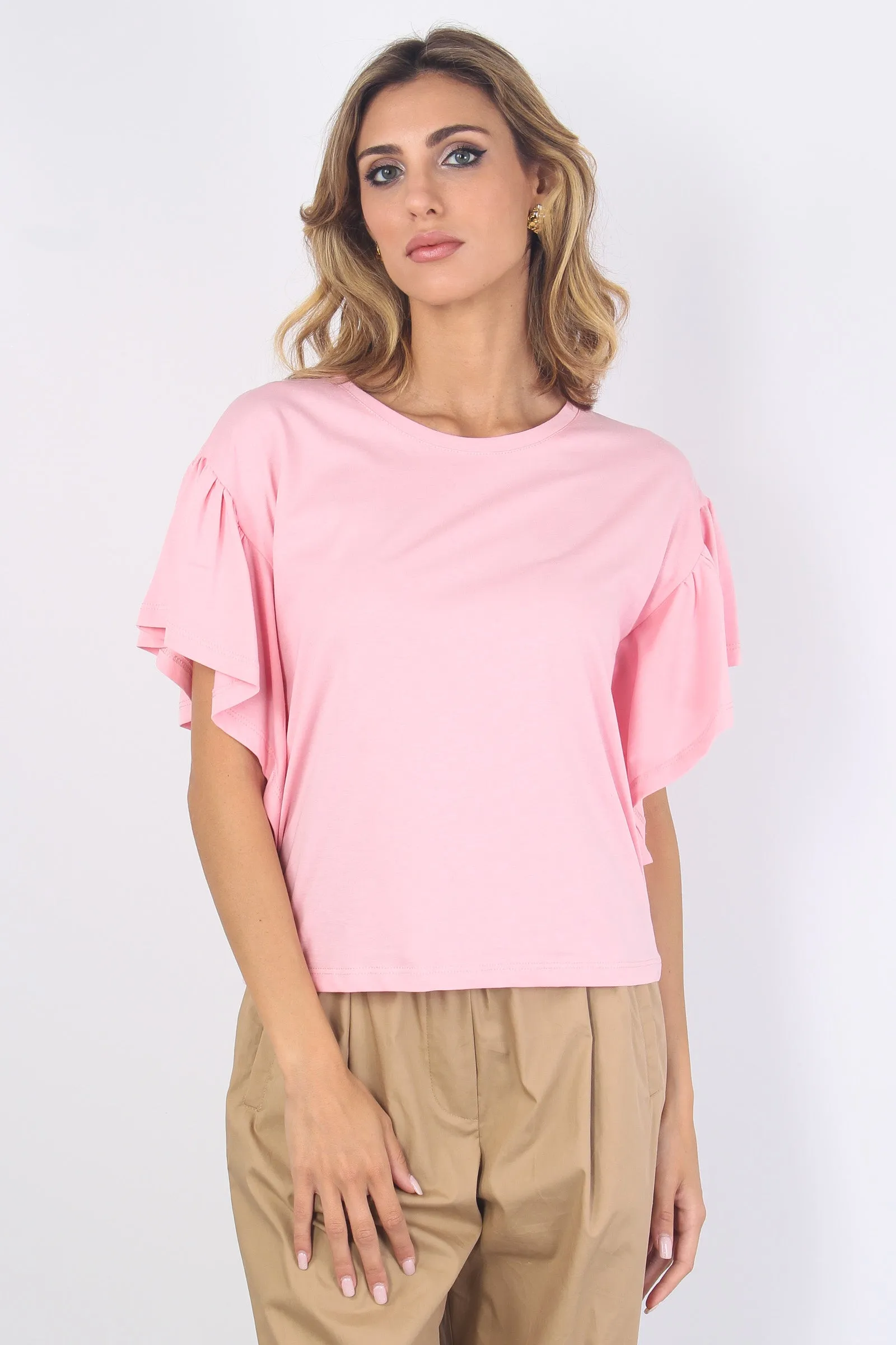 T-shirt Manica Ampia Rosa