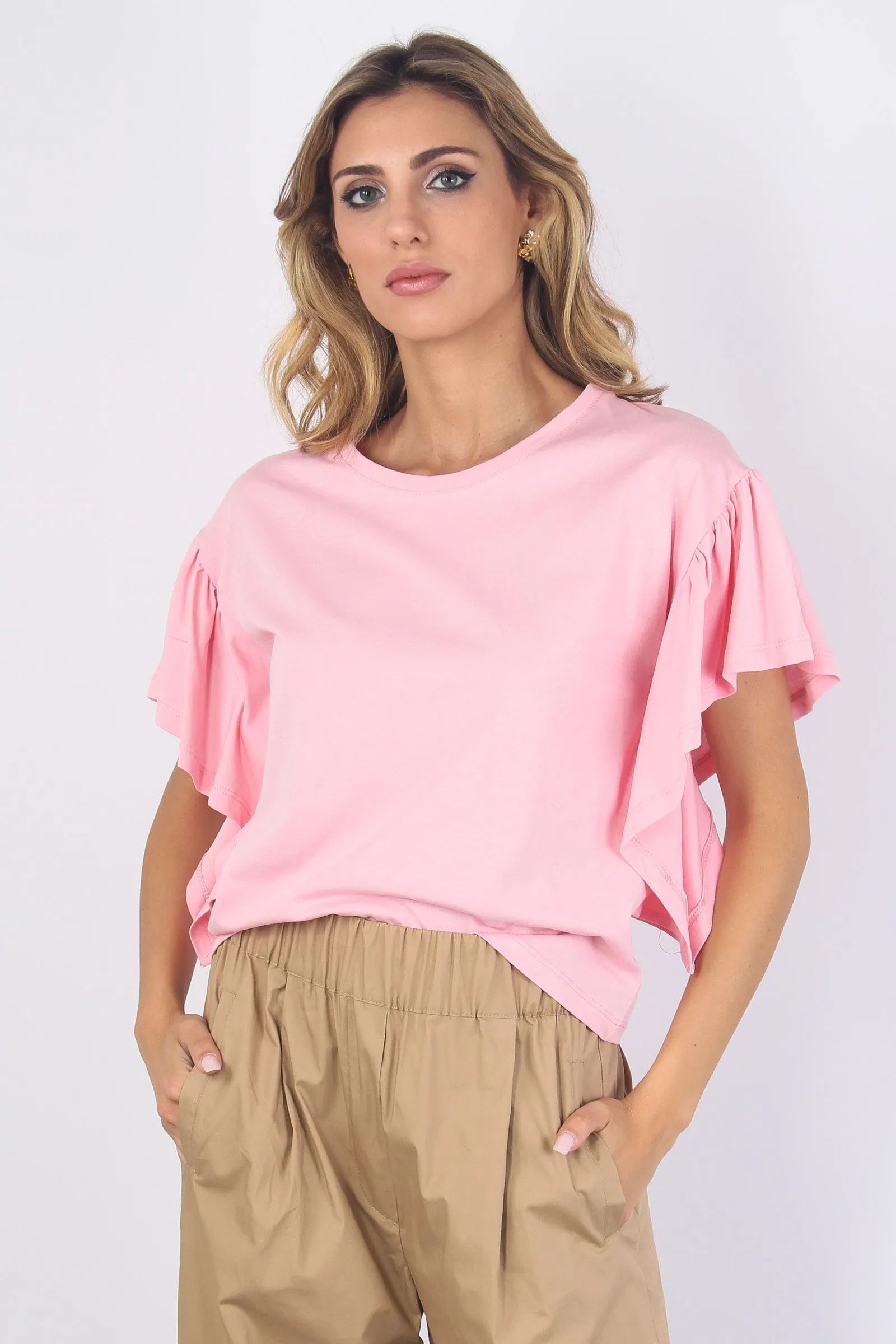 T-shirt Manica Ampia Rosa