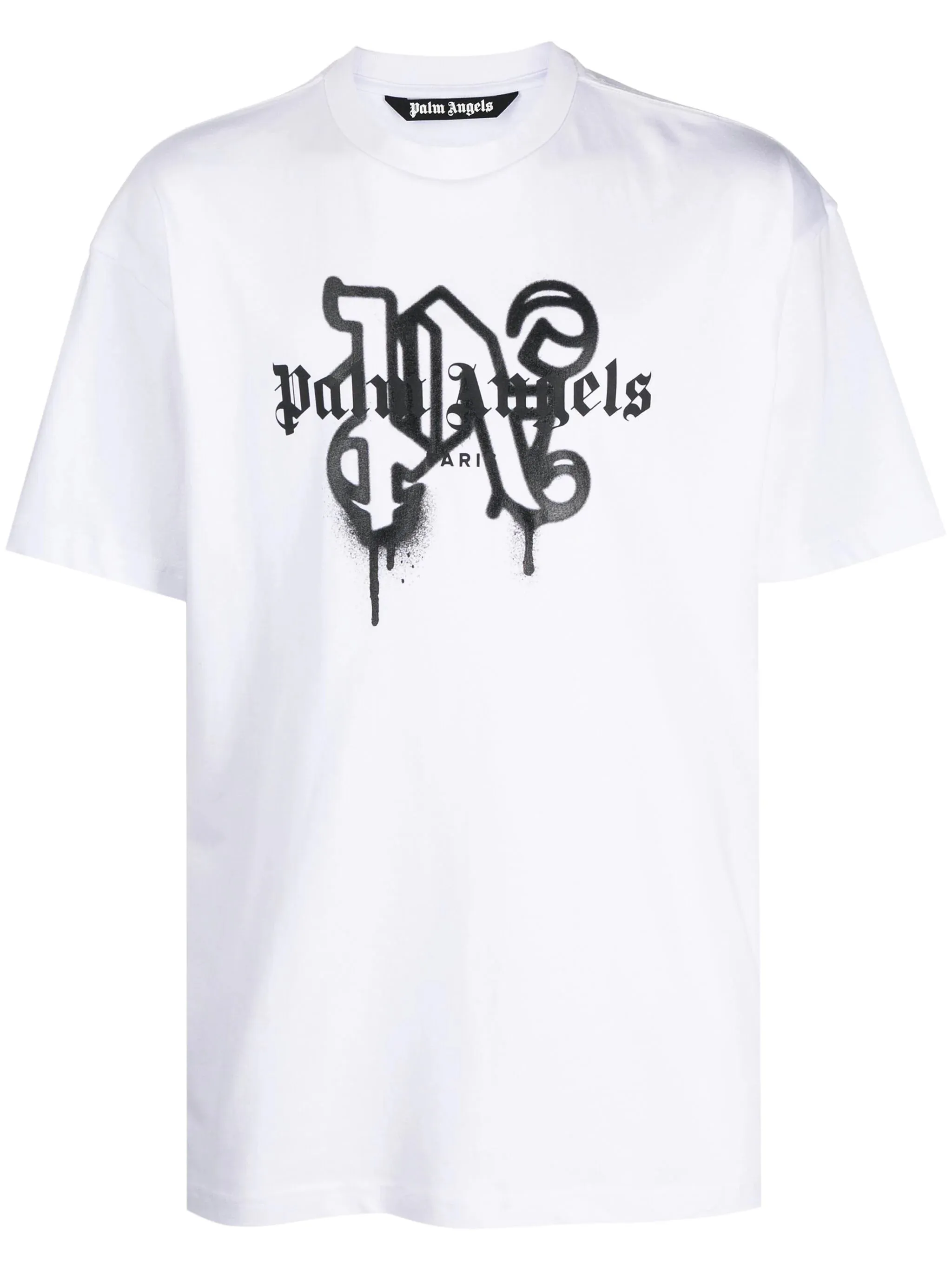 T-shirt PALM ANGELS monogram spray city Paris bianca