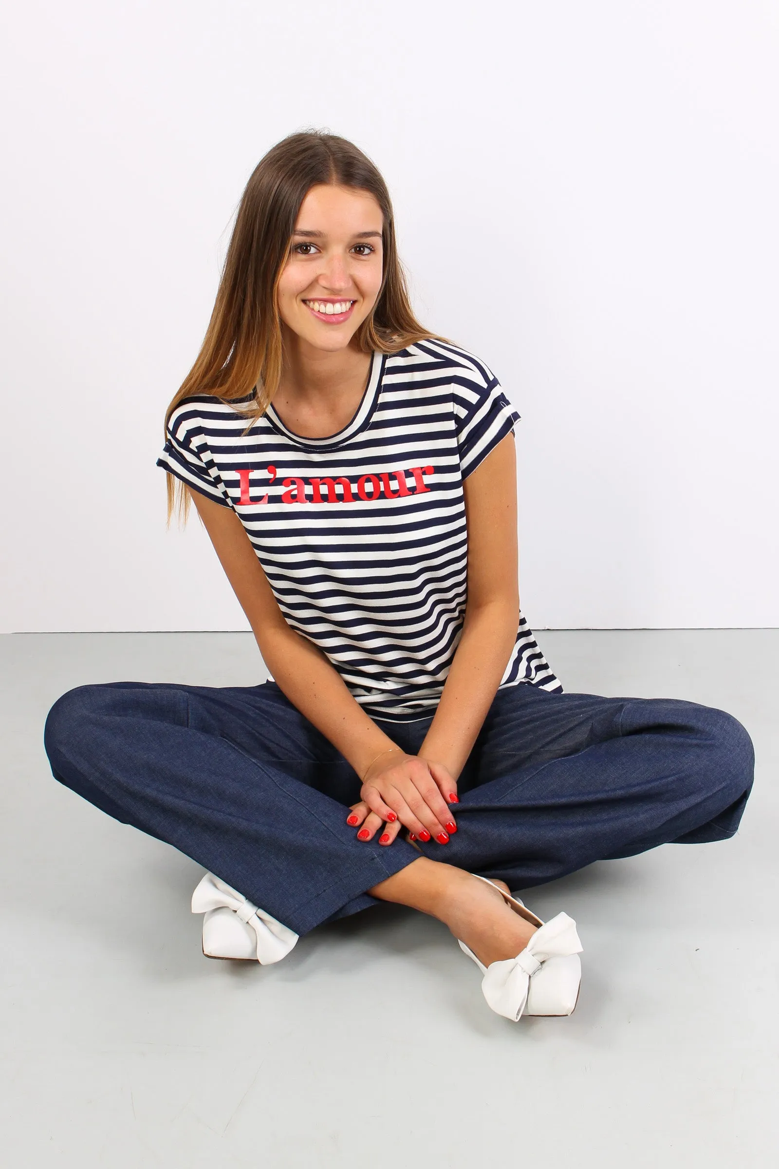 T-shirt Riga Amour Bianco/blu