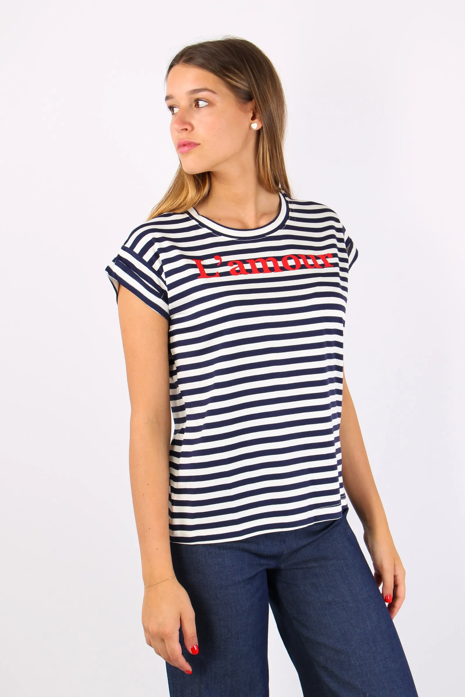 T-shirt Riga Amour Bianco/blu