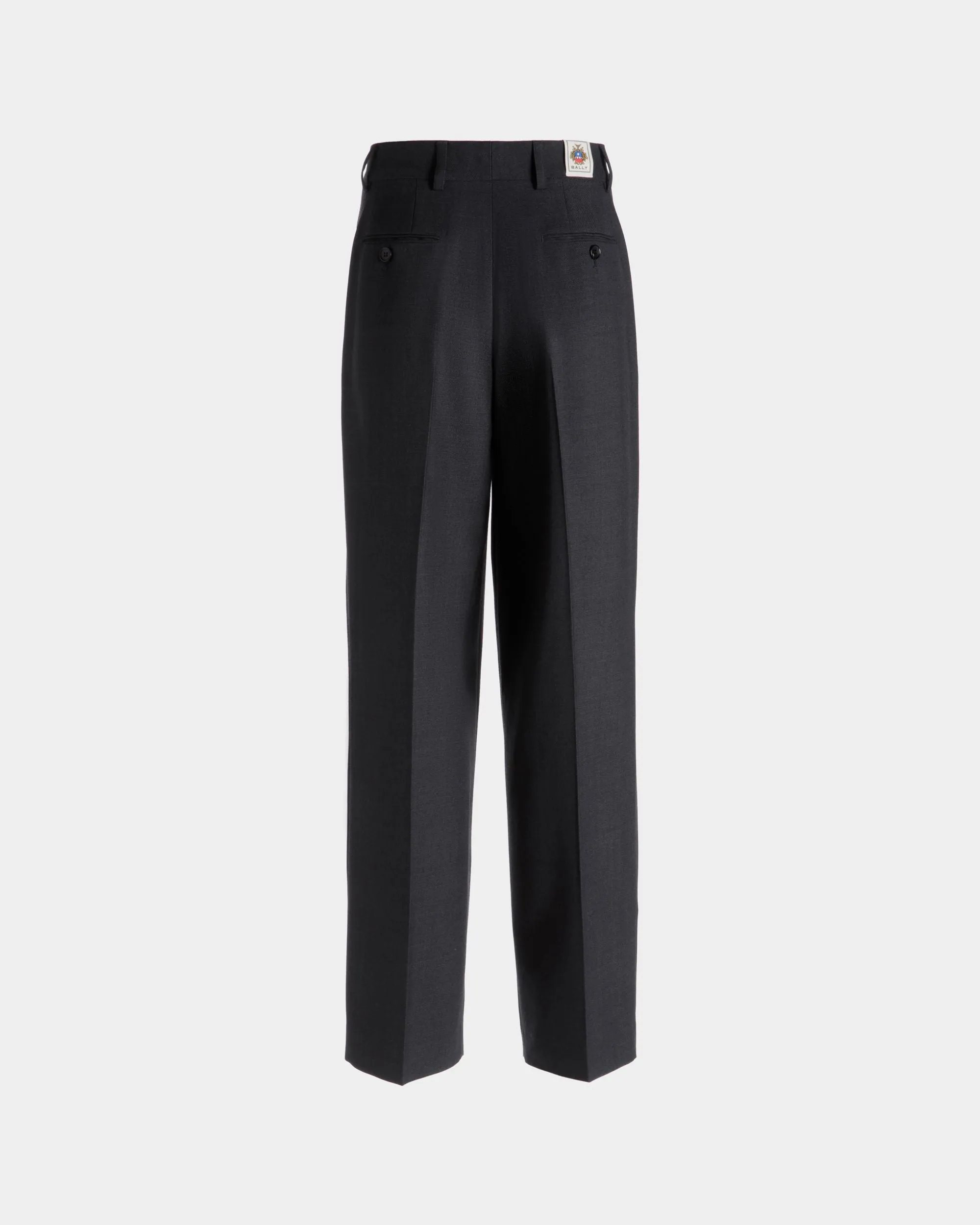 Tapered Pants In Dark Grey Wool Blend 