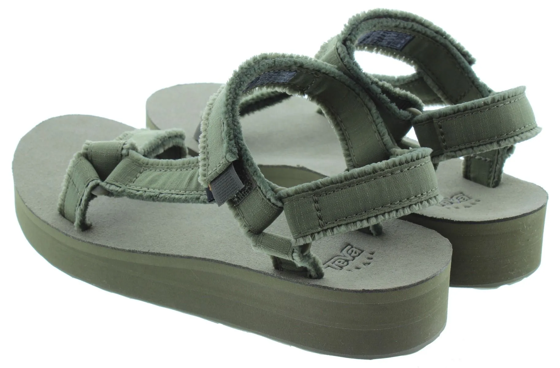 TEVA Ladies Midform Universal Canvas Sandals In Olive