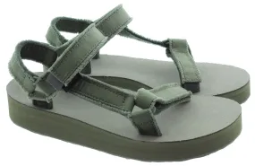 TEVA Ladies Midform Universal Canvas Sandals In Olive